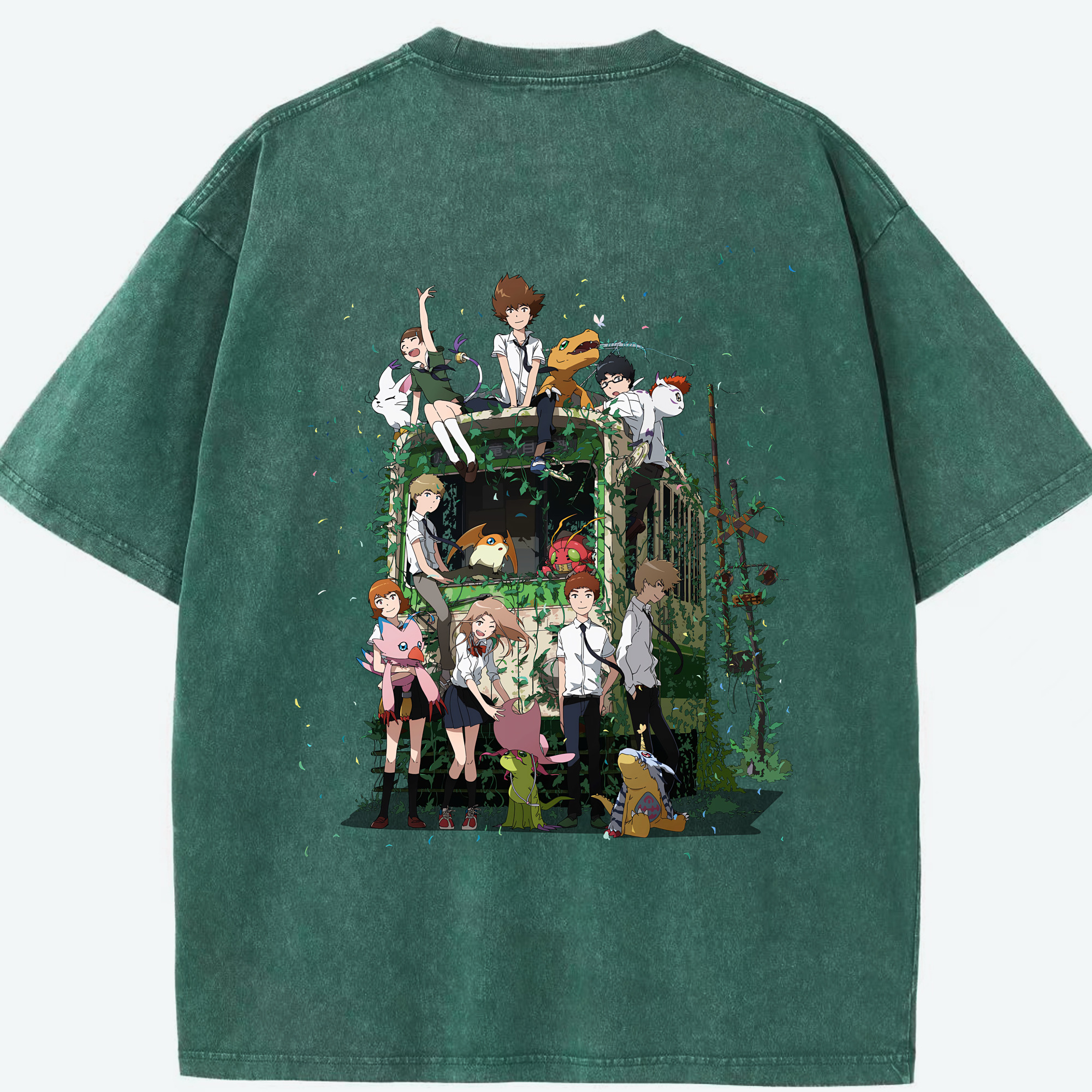 （画像用） Digimon デジタルモンスター/デジモン 綿100% ヴィンテージ風 半袖Tシャツ（背面プリント）